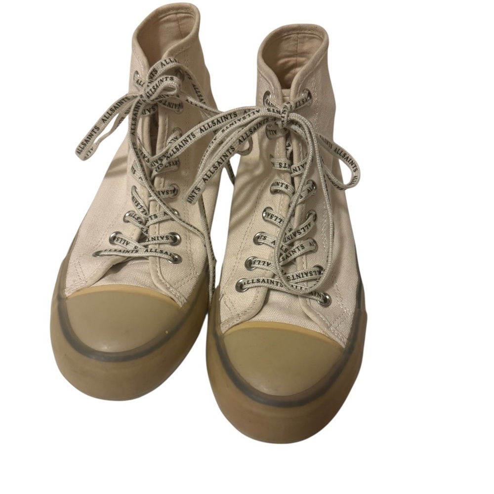 All Saints Women's Cream High-Top Sneakers - Picture 8 of 12